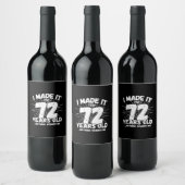 72おもしろい位誕生日引用文皮肉72歳 ワインラベル (ボトル)
