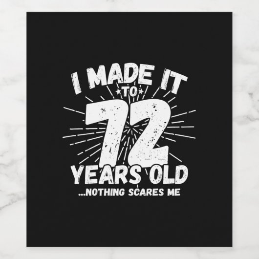 72おもしろい位誕生日引用文皮肉72歳 ワインラベル (シングルラベル)