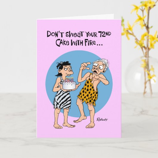 72おもしろい誕生日 カード (黄色い花)