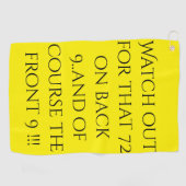 72オン背面9クロスファンシーゴルフタオル ゴルフタオル (横)