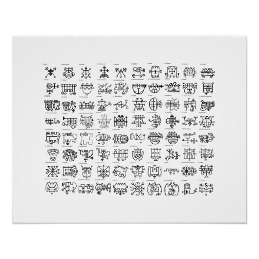 72ゲーティアシジルウォールウィッチクラフト魔術マジック ポスター (正面)