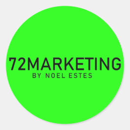 72マーケティングサークルステッカーnoel estesネオングリーン ラウンドシール