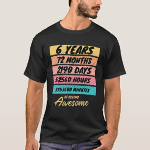 72ヶ月キッズレトロヴィンテージ6歳誕生日 Tシャツ