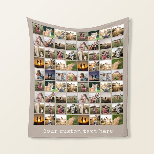 72写真パーソナライズされたコラージュ フリースブランケット