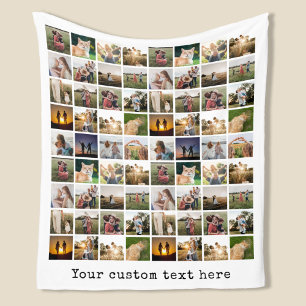 72写真パーソナライズされたコラージュ フリースブランケット