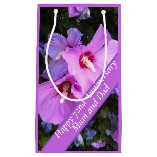 72周年を編集可能 スモールペーパーバッグ (正面)