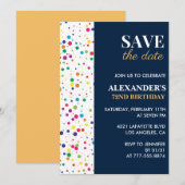 72回目の誕生日招待状日付紙吹雪を保存 招待状 (正面/裏面)