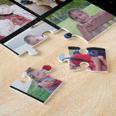 72正方形フォトコラージグリッド(文字付) – 黒 ジグソーパズル (側面)