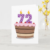 72歳お誕生日ケーキ カード (黄色い花)