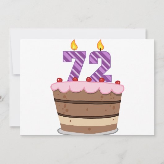 72歳のお誕生日ケーキ カード (正面)