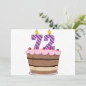 72歳のお誕生日ケーキ カード (スタンド正面)
