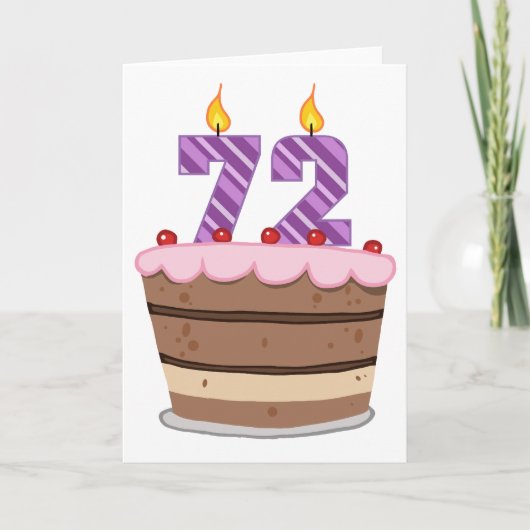 72歳のお誕生日ケーキ カード (正面)