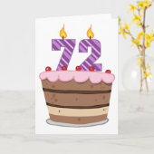 72歳のお誕生日ケーキ カード (黄色い花)