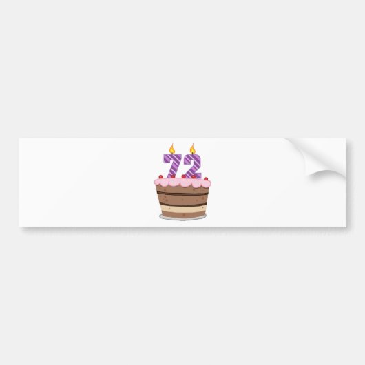 72歳のお誕生日ケーキ バンパーステッカー (正面)