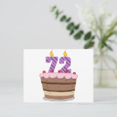 72歳のお誕生日ケーキ ポストカード (スタンド正面)