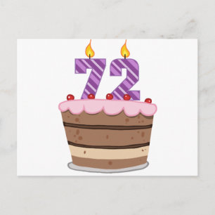 72歳のお誕生日ケーキ ポストカード