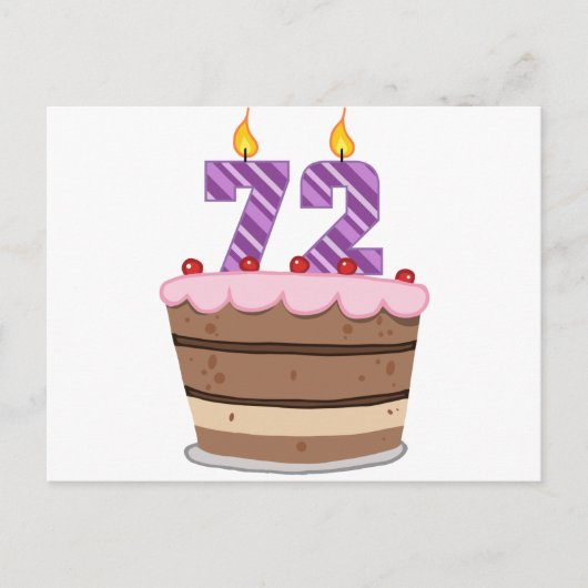 72歳のお誕生日ケーキ ポストカード (正面)