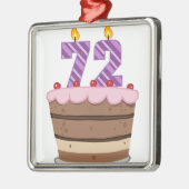 72歳のお誕生日ケーキ メタルオーナメント (左)