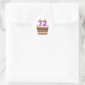 72歳のお誕生日ケーキ ラウンドシール (バッグ)