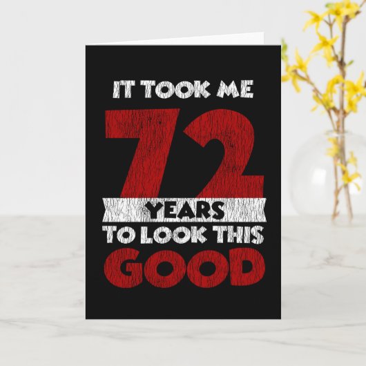 72歳の日は良い72番目の誕生日に見えた カード (黄色い花)