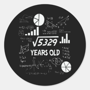 72歳の昔の数学先生72nd誕生日ギフト ラウンドシール