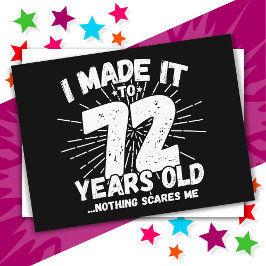 72歳の皮肉なミーム 面白い72歳の誕生日 ポストカード