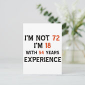 72歳の誕生日クールデザイン ポストカード (スタンド正面)