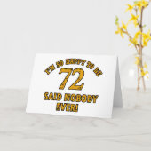 72歳の誕生日デザイン カード (黄色い花)