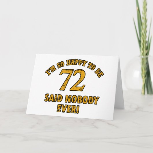 72歳の誕生日デザイン カード (正面)