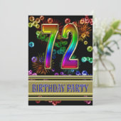 72歳の誕生日パーティーへの招待（バブル付き） 招待状 (スタンド正面)