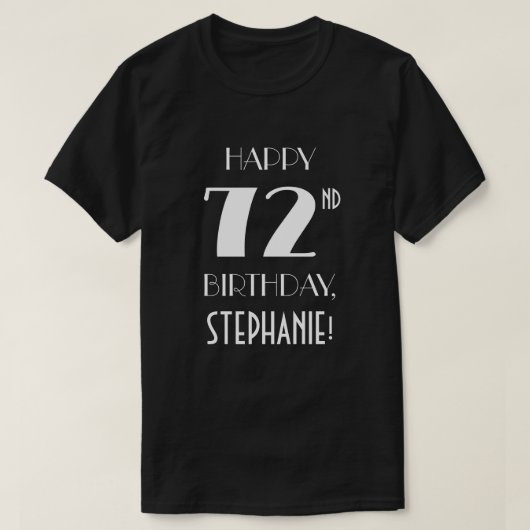 72歳の誕生日パーティー-アールデコルックシャツ Tシャツ (デザイン正面)