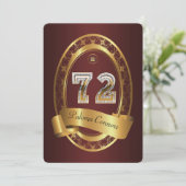 72歳の誕生日パーティー　エレガントな色彩の女性と男性 招待状 (スタンド正面)