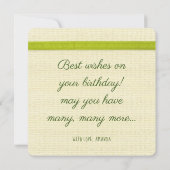 72歳の誕生日ヴィンテージ花と鳥のアンティークカード カード (裏面)