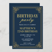 72歳の誕生日招待状誕生日パーティー男の子海軍 招待状 (正面/裏面)