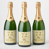 72歳の誕生日 スパークリングワインラベル (ボトル)