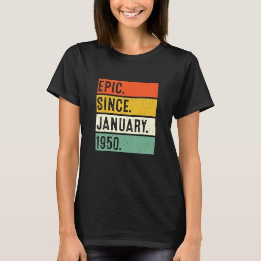 72歳の誕生日 1950年1月から72年続くエピック Tシャツ (正面)
