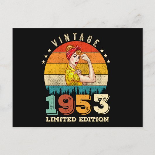 72歳の誕生日 1953年 ヴィンテージ 72歳の誕生日 女性 ポストカード (正面)