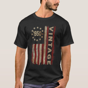 72歳ヴィンテージ1950年米国国旗72誕生 Tシャツ