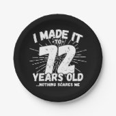 72歳皮肉ミームおもしろい72誕生日 ペーパープレート (正面)