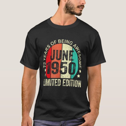 72歳1950年6月72日誕生日 Tシャツ (正面)