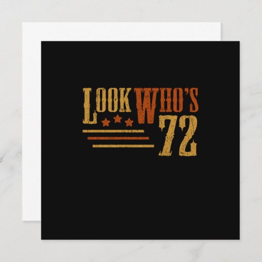 72歳72番目のおもしろい誕生日ギフト 招待状 (正面/裏面)