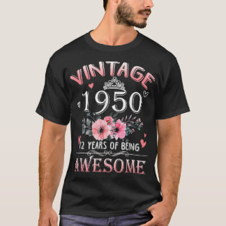 72歳、1950年ヴィンテージ製72誕生日GIF Tシャツ