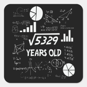 72歳Bday数学先生72番目の誕生日ギフト スクエアシール