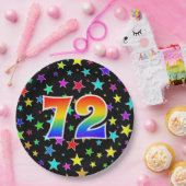 72番目のイベントはっきりした:,おもしろい, カラフル Rainbow 72 ペーパープレート (パーティー)
