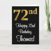 72番目の誕生日エレガント~贅沢なフェイク金ゴールドルック# カード (正面)