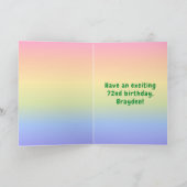 72番目の誕生日カラフル: Rainbow # 72,名前をカスタムする カード (内部)