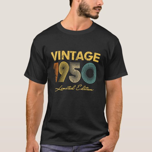 72番目の誕生日ギフトアイディアヴィンテージ1950男性の女性 Tシャツ (正面)