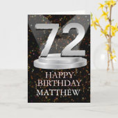 72番目の誕生日スポットライト名刺追加 カード (黄色い花)