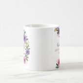 72番目の誕生日マグカップ – フローラリースと金ゴールド番号 コーヒーマグカップ (中央)