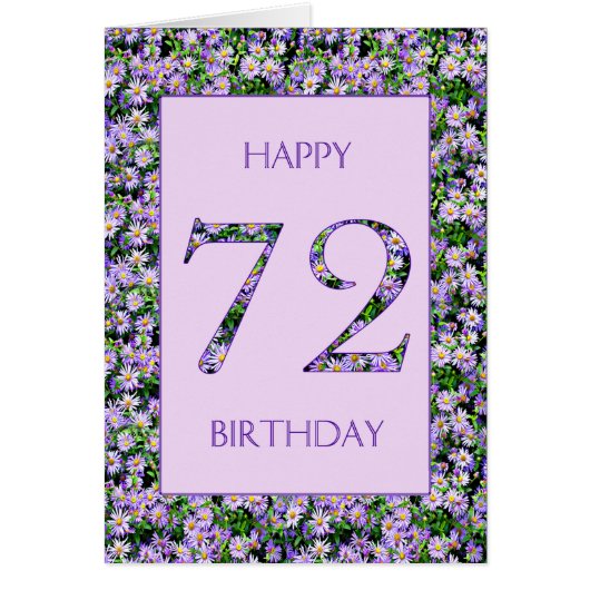 72番目の誕生日紫デイジー (正面)